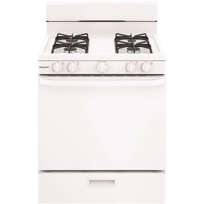Hotpoint 30 in. 4.8 cu. ft. Gas Range Oven in White # RGBS300DMWW
