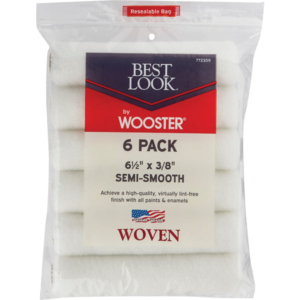Best Look By Wooster Mini Woven Fabric Roller Cover DR4596 1/26PK 6