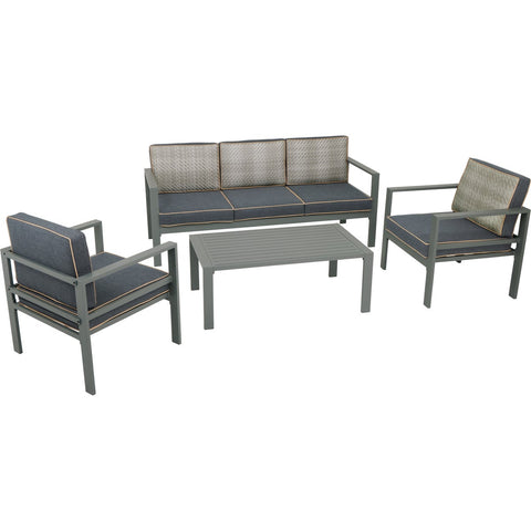 Outdoor Expressions Sofa Patio Chat Set with PFAS-Free Fabric; Mfg #863872