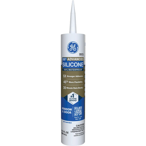 GE Advanced Silicone Window & Door 100% Silicone Sealant; Mfg #2811093