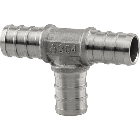PLUMBEEZE Stainless Steel PEX Tee; Mfg #PE-PS-T05