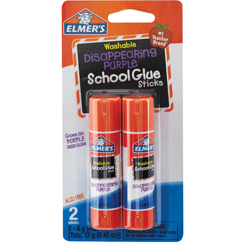 Elmer's Washable Disappearing Purple School Glue Stick; Mfg #E522