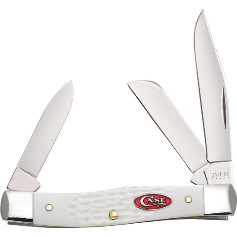 Case SparXX Standard Jig White Synthetic Medium Stockman Pocket Knife; Mfg #60184
