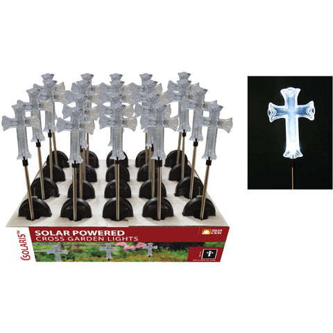 Solaris Cross Solar Stake Light Lawn Ornament; Mfg #SOT162BB