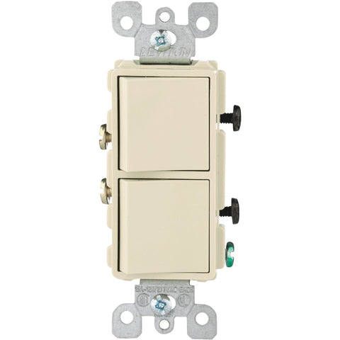 Leviton Single Pole Duplex Switch; Mfg #R51-05634-0IS