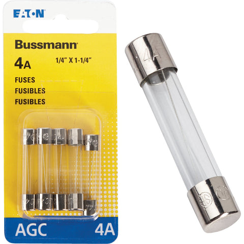 Bussmann Glass Tube Automotive Fuse; Mfg #BP/AGC-4-RP