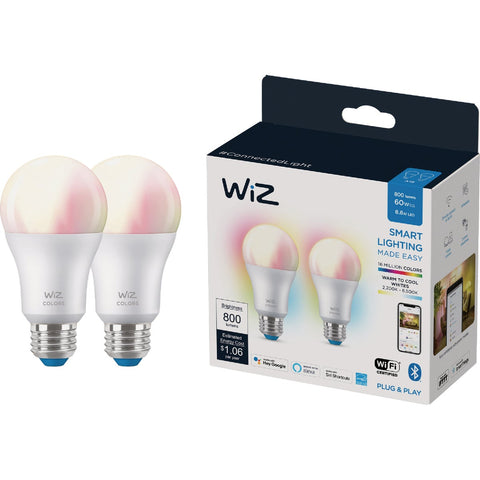 Wiz A19 Smart Wi-Fi LED Light Bulb; Mfg #603639