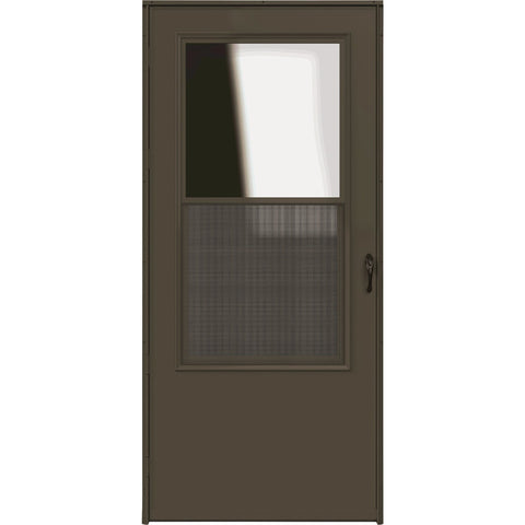 Larson Brown Single-Vent Solid Wood Core Storm Door; Mfg #029841U