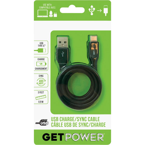 GetPower USB-C Charging & Sync Cable; Mfg #GP-USB-USBC