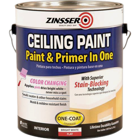 Zinsser Latex Paint & Primer In One Stainblock Flat Ceiling Paint; Mfg #260967