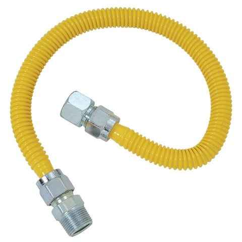 Dormont 5/8 In. OD x 1/2 In. ID Coated SS Gas Connector, 3/4 In. FIP x 3/4 In. MIP; Mfg #30C-4142-60B