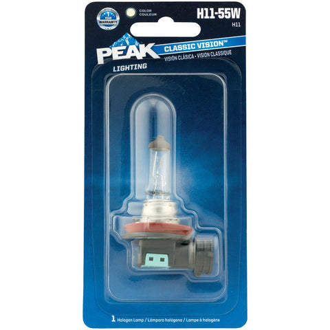 PEAK Classic Vision Halogen Automotive Bulb; Mfg #H11-55W-BPP