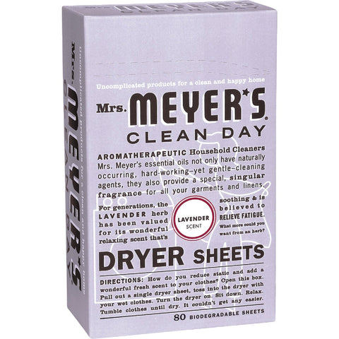 Mrs. Meyer's Clean Day Dryer Sheet; Mfg #14148