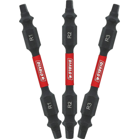 Diablo 2-1/2 In. Double-Ended Square Screwdriver Bit Set, Bulk; Mfg #DDESQ225B