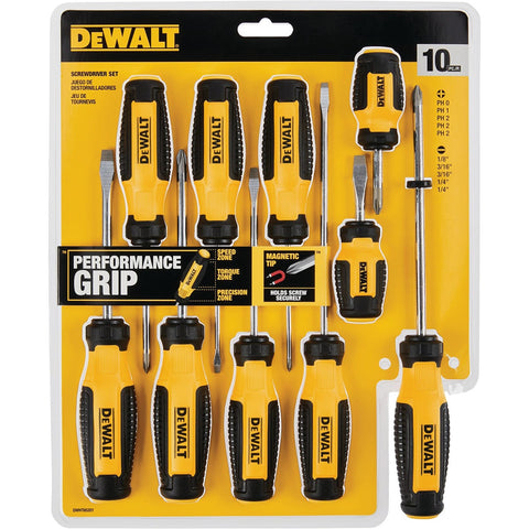 DeWalt 10-Piece Screwdriver Set; Mfg #DWHT65201