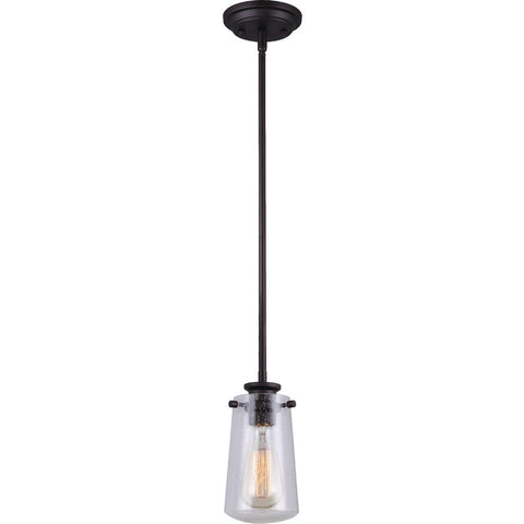 Home Impressions Rod Pendant Ceiling Light Fixture with Seeded Glass Shade; Mfg #IPL623A01ORB-B