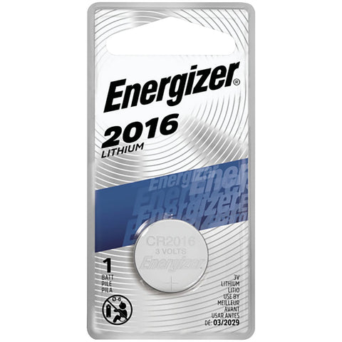 Energizer 2016 Lithium Coin Cell Battery; Mfg #ECR2016BP