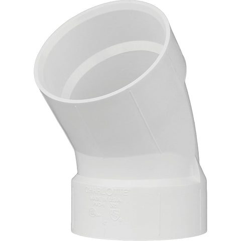 Charlotte Pipe 45 Deg. Short Radius PVC Elbow; Mfg #PVC 00321  0600HA