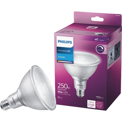 Philips High Output PAR38 Medium Dimmable LED Floodlight Light Bulb; Mfg #573188