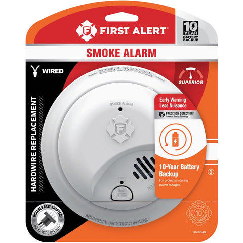 First Alert Interconnectable Hardwired Ionization Smoke Alarm; Mfg #1046848