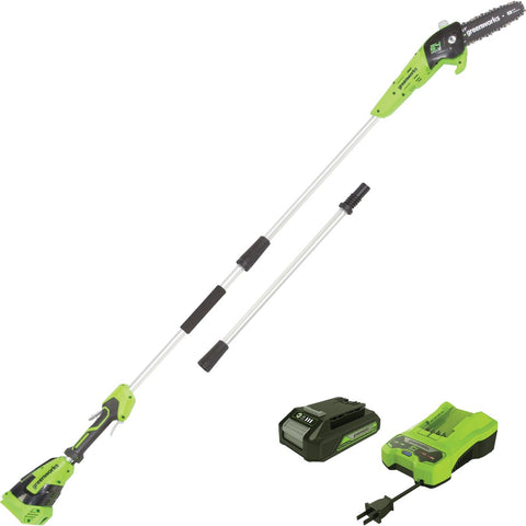 Greenworks 24V 8" Cordless Pole Saw Kit; Mfg #1402102