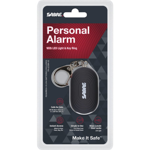Sabre Personal Alarm with LED Light; Mfg #PA-LEDBK-02