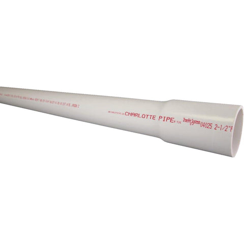 Charlotte Pipe 20 Ft. Schedule 40 Cold Water PVC Pressure Pipe, Belled End; Mfg #PVC 04025B 0800