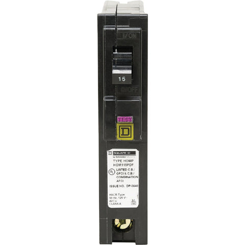 Square D Homeline Plug-On Neutral Dual Function Breaker; Mfg #HOM115PDFC