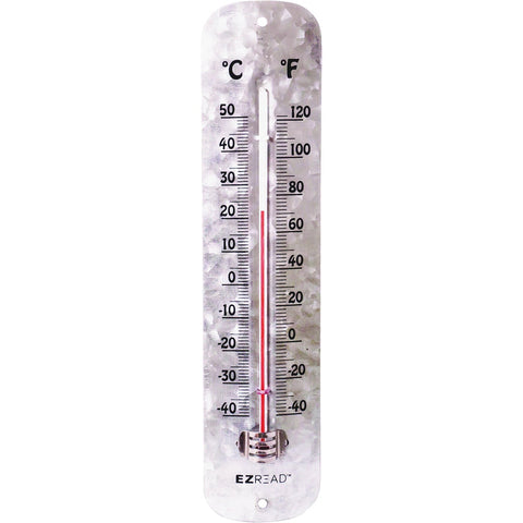 EZRead Antique Aluminum Metal Indoor & Outdoor Thermometer; Mfg #840-0090