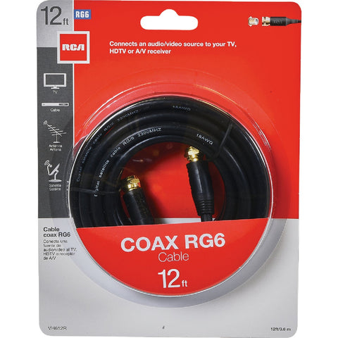 RCA RG6 Coaxial Cable; Mfg #VH612R