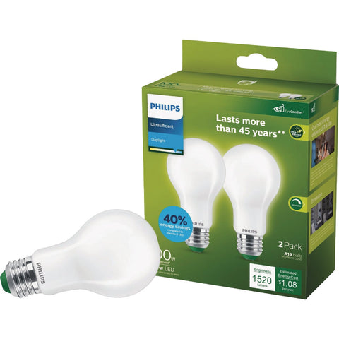 Philips Ultra Efficient A19 Medium LED Light Bulb; Mfg #592139
