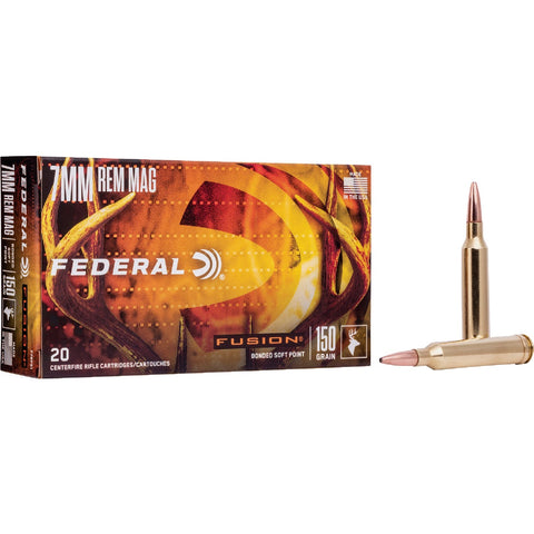 Federal Fusion 7mm Rem Mag Centerfire Ammunition Cartridges; Mfg #15742