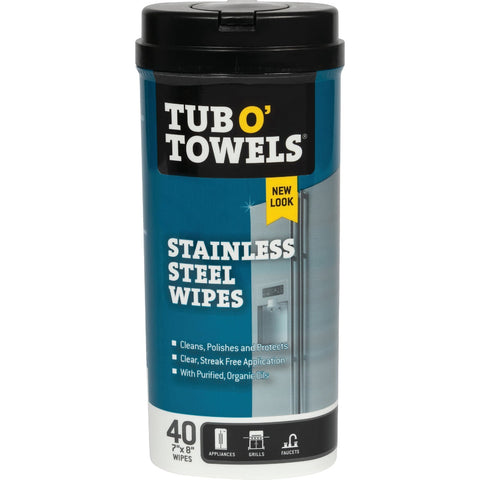 Tub O' Towels Stainless Steel Polishing Wipes; Mfg #TW40-SS