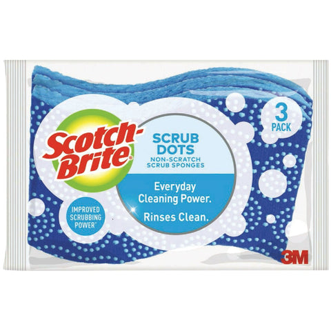 3M Scotch-Brite Scrub Dots Non-Scratch Sponge; Mfg #20303-8