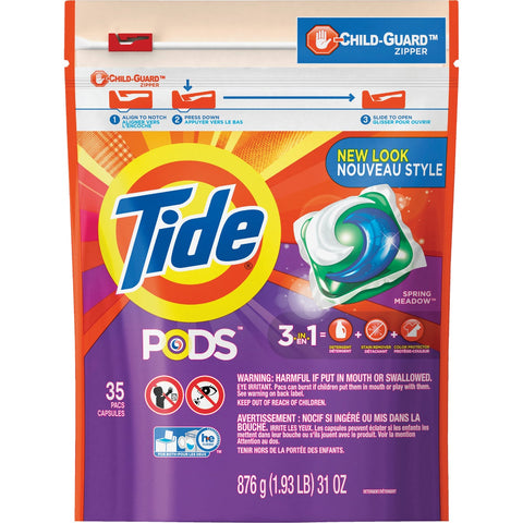Tide Pods Child-Guard Zipper Laundry Detergent; Mfg #93127