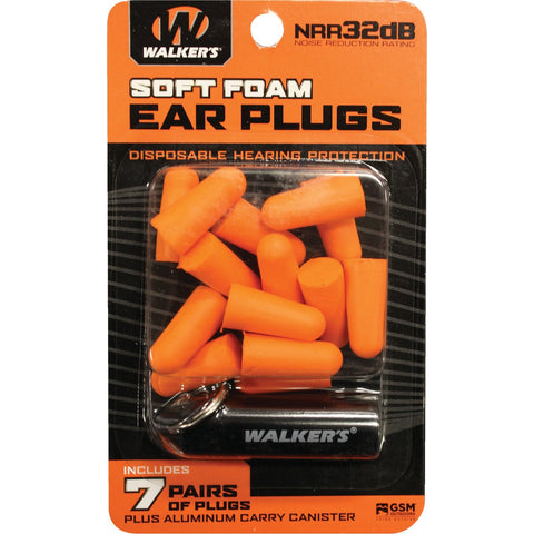 Walker's Soft Foam Ear Plugs; Mfg #GWP-PLGCAN-OR