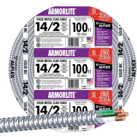 Southwire 14/2 Aluminum Armored Cable Electrical Wire; Mfg #68579223