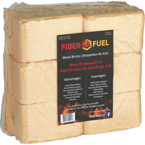 Fiber Fuel Wood Brick Fire Log; Mfg #1