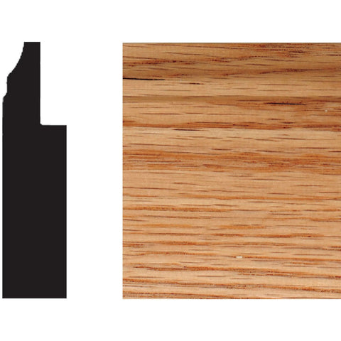 House of Fara Solid Red Oak Wainscot Base Molding; Mfg #W3750