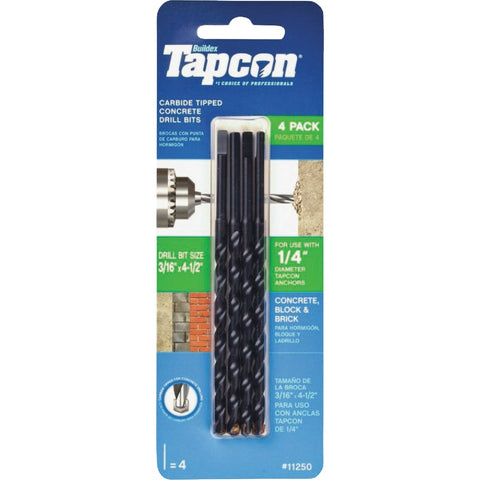 Tapcon Carbide Masonry Drill Bit; Mfg #11250