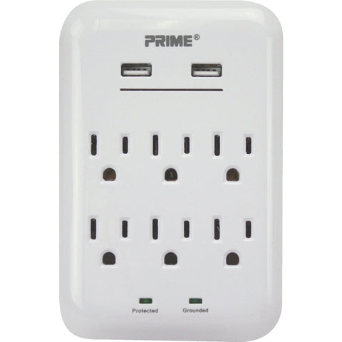 Prime Wire & Cable 6-Outlet USB Charger; Mfg #PBUSB346S