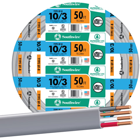 Southwire 10-3 UFW/G Electrical Wire; Mfg #13059122