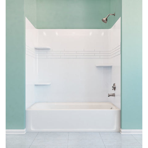 Mustee Topaz 60 In. x 32 In. Tub Wall Kit; Mfg #680-32WHT