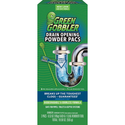 Green Gobbler Drain Opener Pacs; Mfg #G0010AD