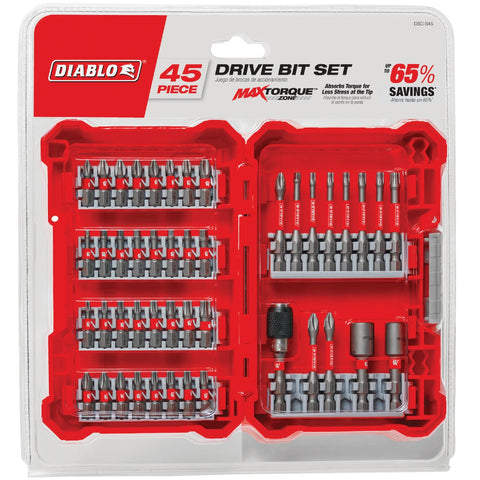 Diablo 45-Piece Impact Screwdriver Bit Set; Mfg #DSC-S45