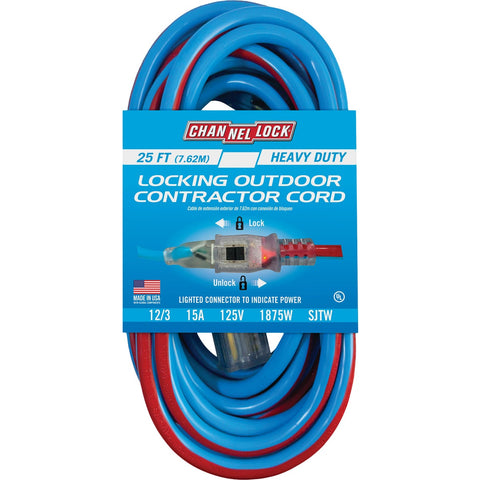 Channellock 12/3 Locking Extension Cord; Mfg #74025LKCL
