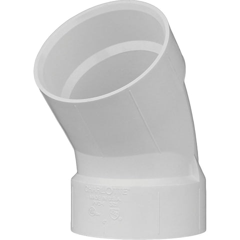 Charlotte Pipe 45 Deg. Short Radius PVC Elbow; Mfg #PVC 00321  1600HA