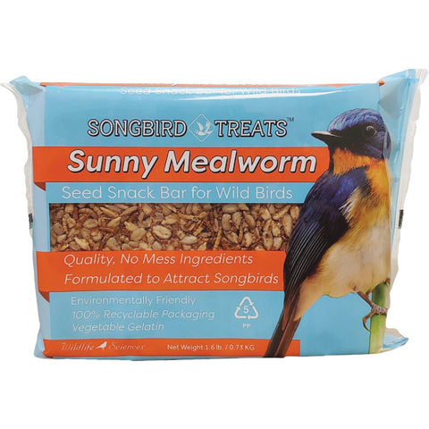 Wildlife Sciences Songbird Treats Sunny Mealworm Seed Cake; Mfg #903