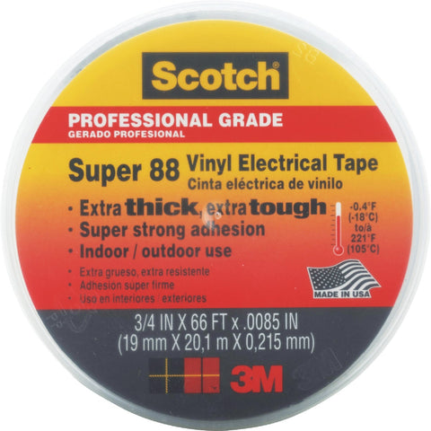Scotch Super 88 Vinyl Plastic Electrical Tape; Mfg #06143BA-10