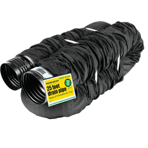 Amerimax FLEX-Drain 4 In. Expandable Perforated Drain Pipe With Sock; Mfg #50510